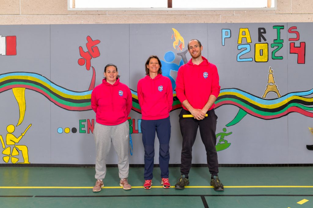 Claire Coraboeuf, Céline Houitte et Nicolas Boucard, professeurs d’éducation physique et sportive (EPS) au collège de Morée.